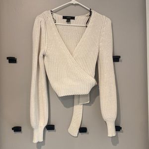 Fun cross in front, tie in back white sweater from Forever 21